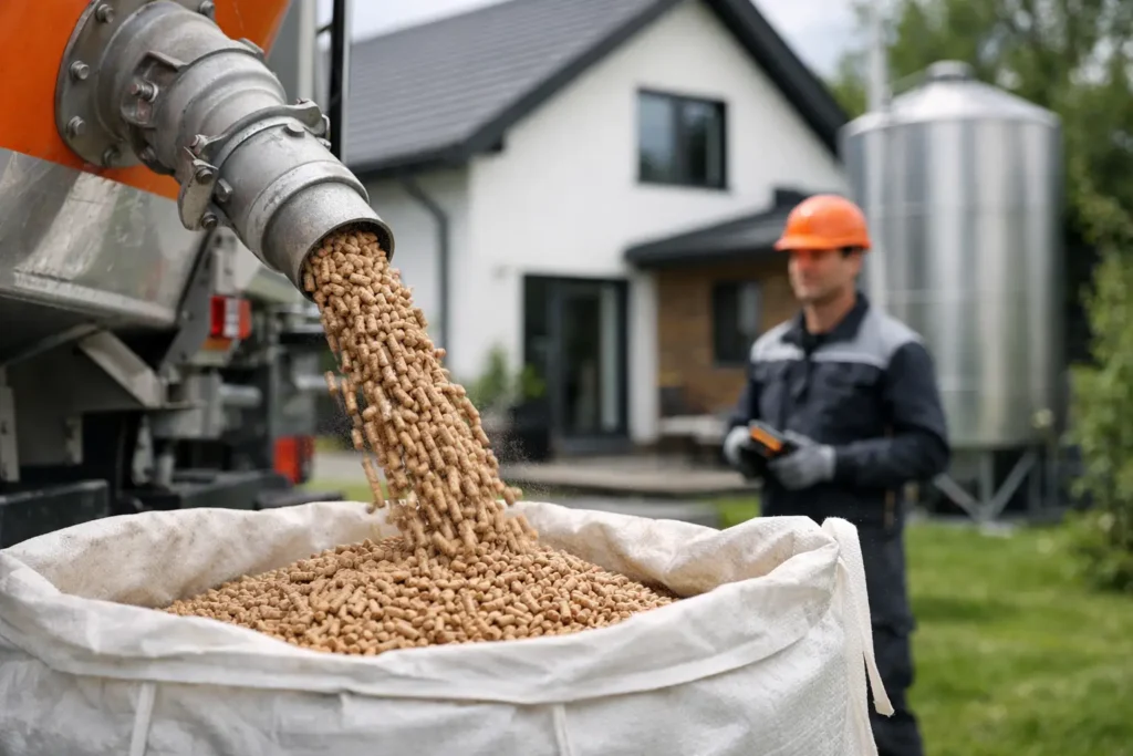 Granulių pristatymo organizavimo gidas namams